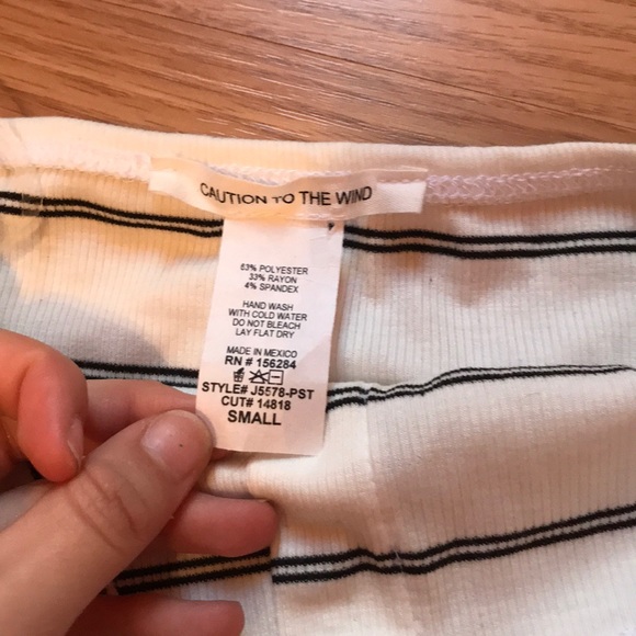 striped tube top with buttons! - Picture 2 of 3